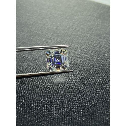 VVS Loose Moissanite GRA D Color 12*12MM Asscher Shape Clear Diamond Stone Synthetic (Lab Created)