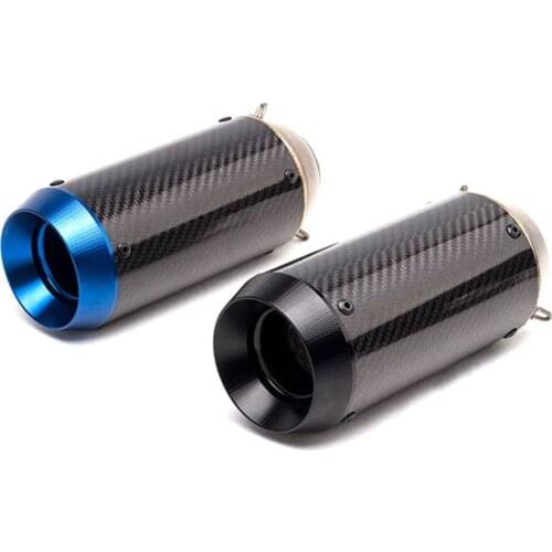 TKOSM Universal Motorcycle Exhaust Pipe Carbon Fiber CNC Exhaust for R1 CBR650F MT07 S1000R Muffler Racing Exhaust With Sticker