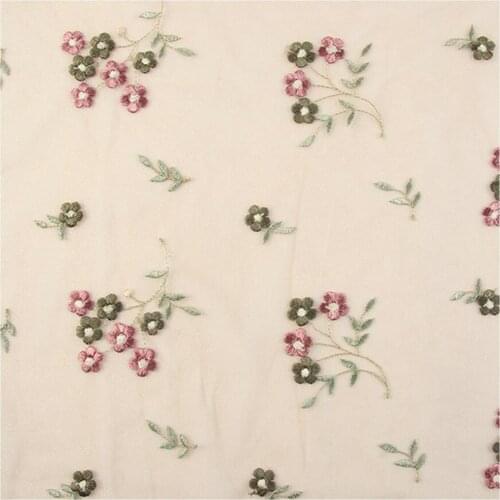 Embroidered Little Flower Nylon Mesh Lace Fabric Tull Net Yarn DIY Dress Sewing Craft Cloth