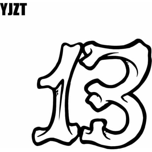 YJZT 15CM*13.8CM personalized Number 13 Vinyl Car-styling Car Sticker Decal Black/Silver Graphical C11-0888