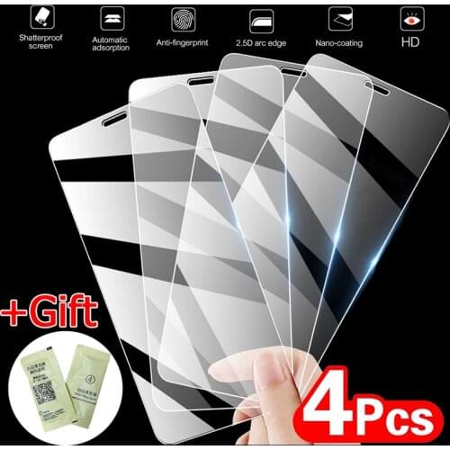 4Pcs Full Cover Screen Protector On The For iPhone 11 12 Pro XS Max XR X Tempered Glas For iPhone 8 6 7 Plus Protective Glass