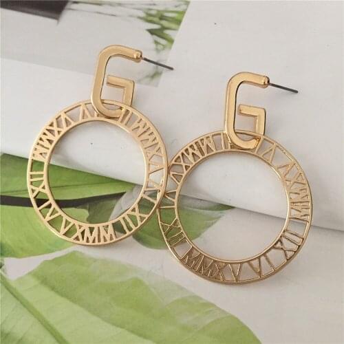Punk Trendy Big Size Hoop Earrings Brincos Fashion Statement Exaggerated Gold Color Round Circle Earrings for Women Jewelry