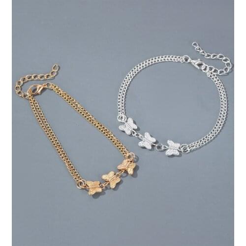 Butterfly Charm Bracelets For Women Adjustable Silver Color Link Chain Wrist Bracelet Boho Wedding Cute Jewelry Bracelet Femme