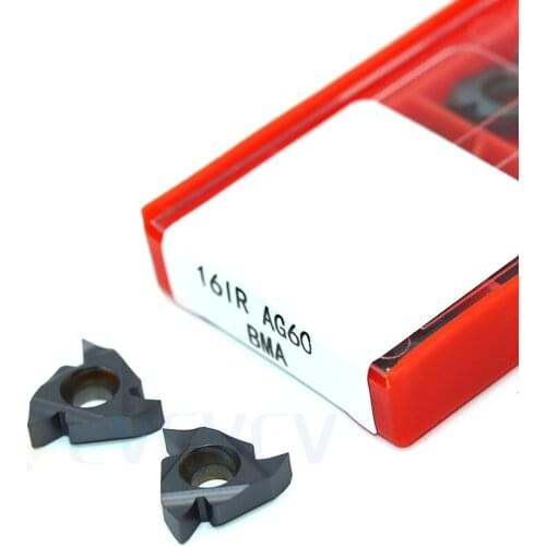 10Pcs 16ER A60 G60 AG60 16IR A60 G60 AG60 BMA 16ER 16IR A55 G55 AG55 BMA Carbide Insert CNC Lathe Tool Thread Turning Steel Tool