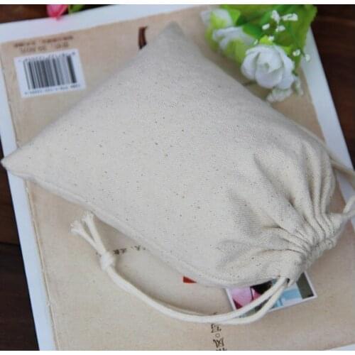 100pcs canvas drawstring jewelry bag custom 15*17cm high quality gift bags canvas dust bag for jewelry storage and packaging