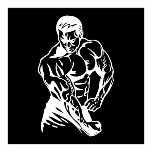 11.9CM*18.7CM Sport Bodybuilding Gym Bodybuilder Crossfit Cool Stickers Decals Car Accessories Black/Silver N1355
