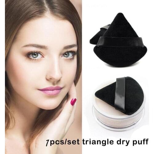 5pcs/set Makeup Powder Puff Sponge Triangle Cotton Dry Powder Makeup Puff Apply Tool Evenly Take To And Powder Makeup Easy S1F7