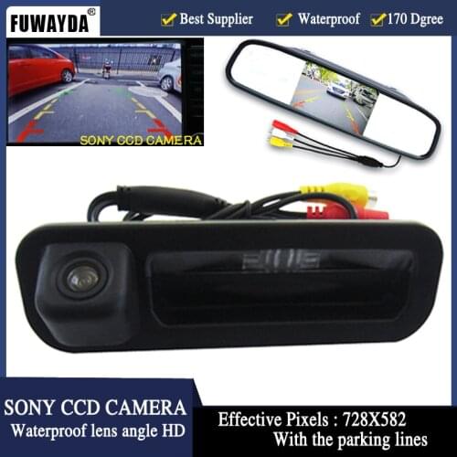 FUWAYDA HD 4.3 inch Mirror Monitor DVD Display Car Rear View Camera Parking FOR SONY trunk handle For Ford Focus Mondeo Kuga