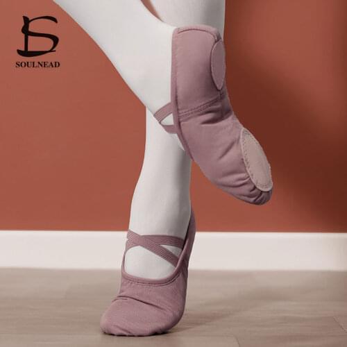 New Ballet Dance Shoes Women Professional Pointe Ballet Shoes Blue Purple Canvas Gym Fitness Yoga Slippers Girls Woman Ballerina