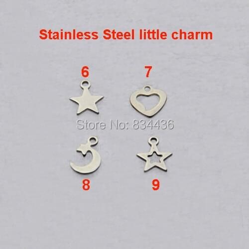 Free shipping little charm tags stainless steel necklace bracelet small pendant fashion jewelry accessories DIY parts 100pcs