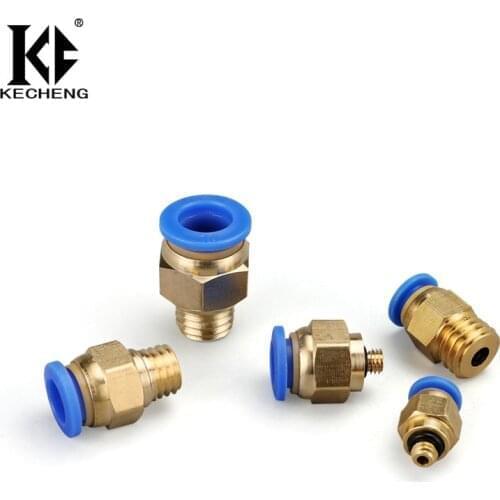 Free Shipping PC Pneumatic Connector Metric Thread PC8 M5/M8/M10/M12/M16 Air Pipe Connector Quick Coupling Brass Fitting