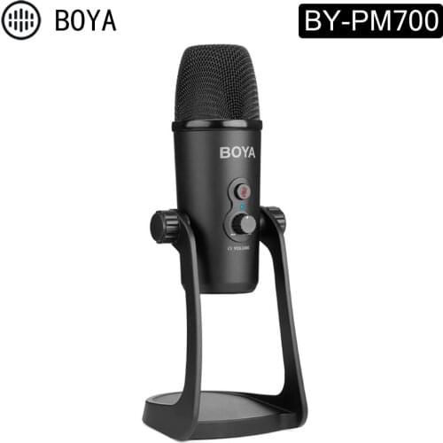 BOYA BY-PM700 Condenser Microphone Triple-Capsule for Windows Mac Computer Laptop Pc Conference Live Interview Recording Mic
