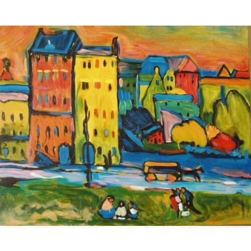 Oil Painting reproduction,100% handmade oil painting on linen canvas,abstract oil painting,House in Munich