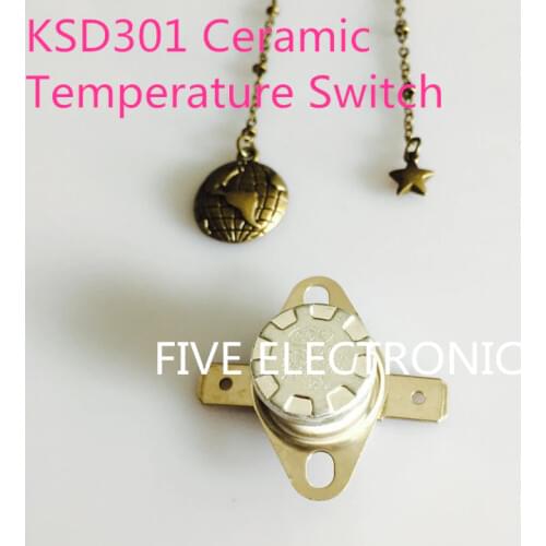 KSD301 250V 10A Ceramic Temperature Switch KSD-301 High Temperature: 180-200 Degree Celsius Normally Open