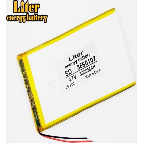 3.7V 3000mAh 3560107 3560105 Lithium Polymer Accumulator Li ion Rechargeable Battery For DVD GPS PDA Mobile Power Bank