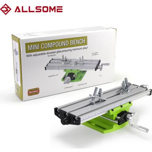 ALLSOME Mini Precision Milling Machine Worktable Multifunction Drill Vise Fixture Working Table Cross Slide Table