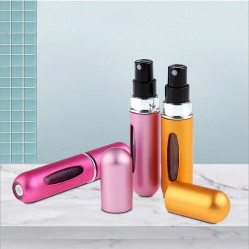 Refillable 5ml refillable perfume spray bottl Mini Perfume Spray Bottles Aluminum Spray Scent Pump