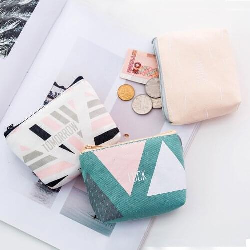 Fashion Mini Sanitary Napkin Bag Female Canvas Coin Purse Credit Card Holder Sanitary Pad Pouch Cosmetics Women Wallets
