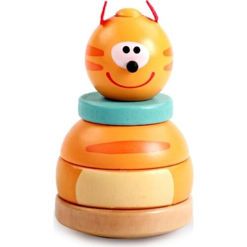 N016 Freeshipping Hot New Wooden Bear Tumbler Balance Wooden Set of Toys Wooden Stacked High Puzzle Toys