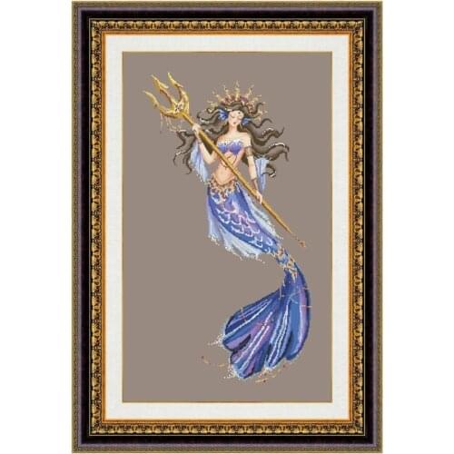 DreampatternHeiress of Atlantis cross embroidery kit aida fabric 18ct 14ct 11ct coffee canvas cotton thread beads stitch craft