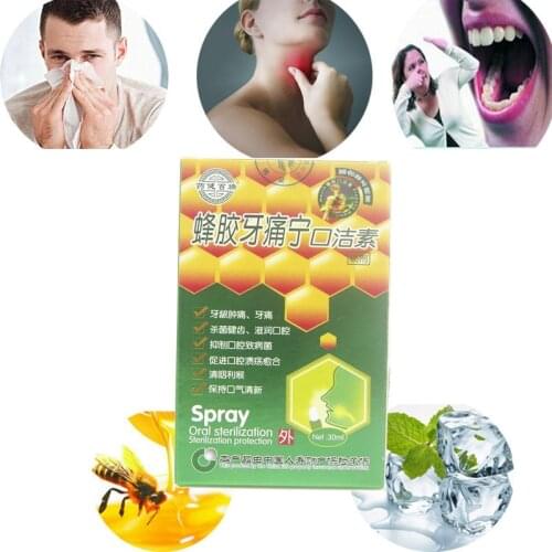 Natural Herbal Mouth Freshener Spray Bee Propolis Antibacterial Oral Spray Oral Ulcers Toothache Bad Breath Treatment