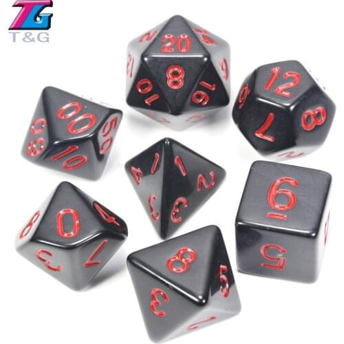 Wholesales Hot 7pcs/set High Quality Colorful Dice Set D4,D6,D8,D10,D10%,D12,D20 DnD,novelty RPG Digital