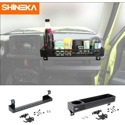 SHINEKA Car Copilot Armrest Handle Storage Box Mobile Phone Holder Aluminum alloy Accessories For Suzuki Jimny 2019 2020 2021
