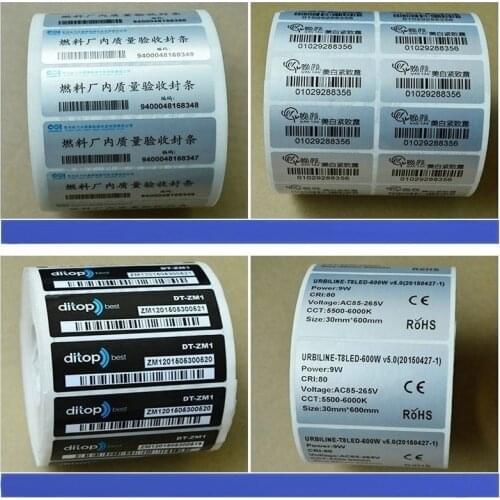 Accept Custom Label Sticker: Print Logo, Print Serial Number Sealing Sticker, Transparent Sticker
