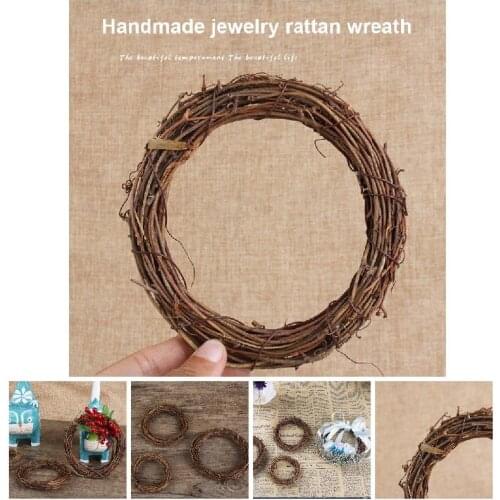 Retro Christmas Wreath Hang Natural Garland Dried Rattan Xmas Home Wall Decor B1