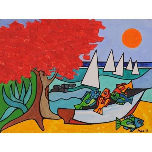 Hand-painted oil wall art Modern Abstract home decoration abstract Landscape oil painting on canvas KE-005