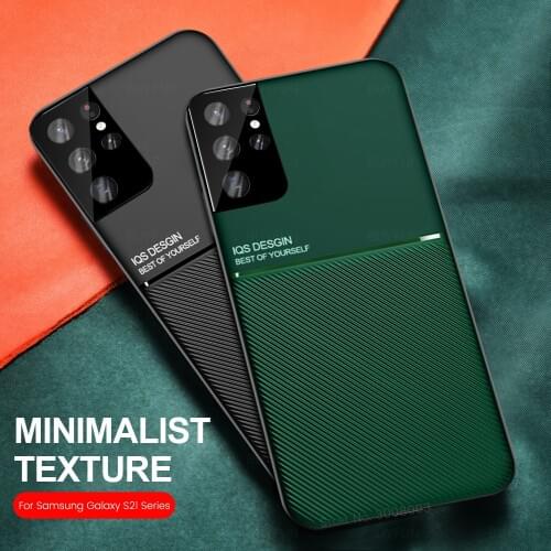 S 21 ultra case leather texture car magnetic phone covers for samsung galaxy s21 ultra plus slim silicone armor shockproof coque