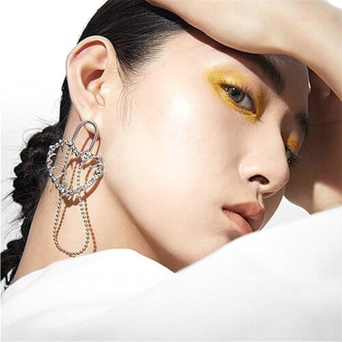 S925 Silver Needle Fashion Personality Hollow Heart-shaped Metal Pendant Earrings Women Jewelry Gifts Party Fashion Accessories