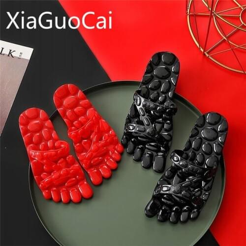 Summer Home Women Flat Slippers Indoor Non-slip Bath Hollow Unisex Slides Massage Pedicure Shoes Bathroom Couple Slippers