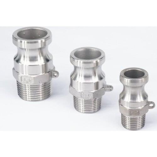 1/2" 3/4" 1" 2" 3" BSP Male 304 Stainless Steel Type F Plug Camlock Fitting Groove Coupler