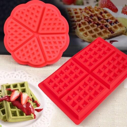 Silicone Waffle Molds Non-stick Muffin Baking Pans Round Square Bakeware Tray DIY Cookie Cake Mould Makers Kitchen Baking Tool