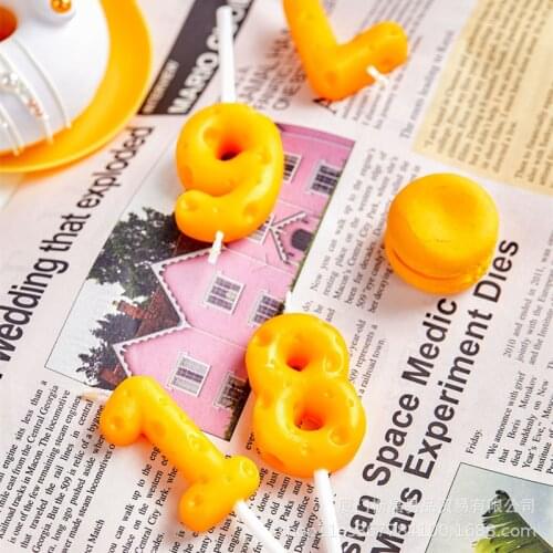 Cute Cheese Style Birthday Candles 1 2 3 4 5 6 7 8 9 0 Kids Birthday Candles for Cake Party Supplies Decoration Cake Candles