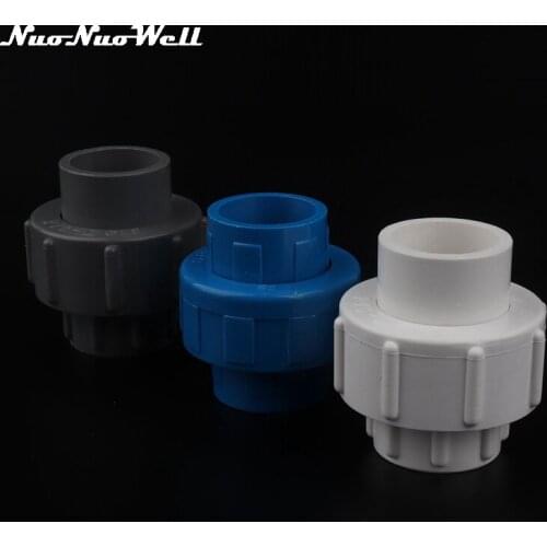 2pcs 20mm PVC Union Connector PVC Water Pipe Straight Connector Garden Irrigation Adapter 1/2" Pipe Joints