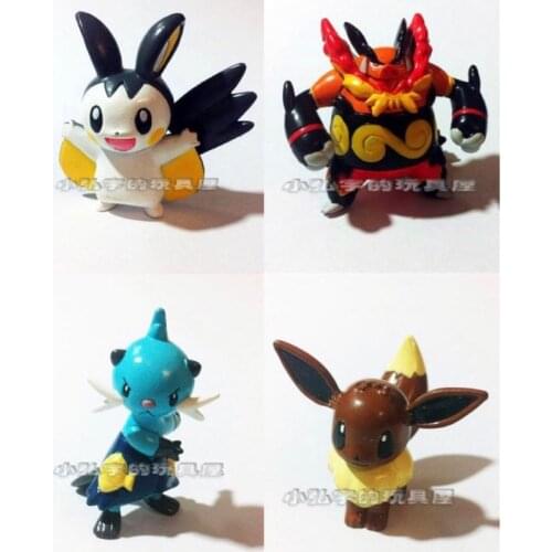 TOMY Pokemon Action Figure Doll Pokemon MC Eevee Emolga Emboar Doll Model Toy