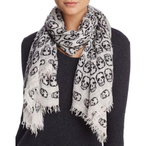 All Seasons Can Be Used Skull Print Generous Fashion Versatile Scarf