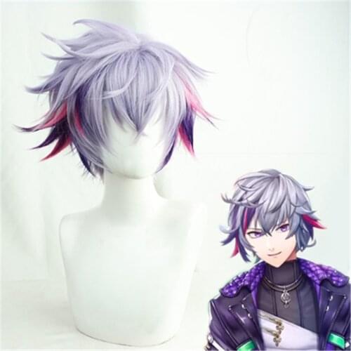 Vtuber Youtuber Hololive Fuwa Minato Cosplay Heat Resistant Synthetic Short Hair Wig Hallowen Party+ Free Wig Cap