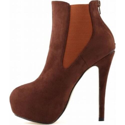 LOSLANDIFEN Platform Chelsea Boots Women Winter Velvet Ankle Woman Extremely High Heels Shoes Casual Party women boots