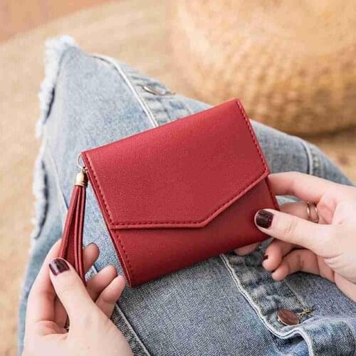 2021 Lady Short Wallet Pu Leather Simple Square Simple Purse Fashion Wallet Leisure Wallets Short Holder Card Trend Female A1P2