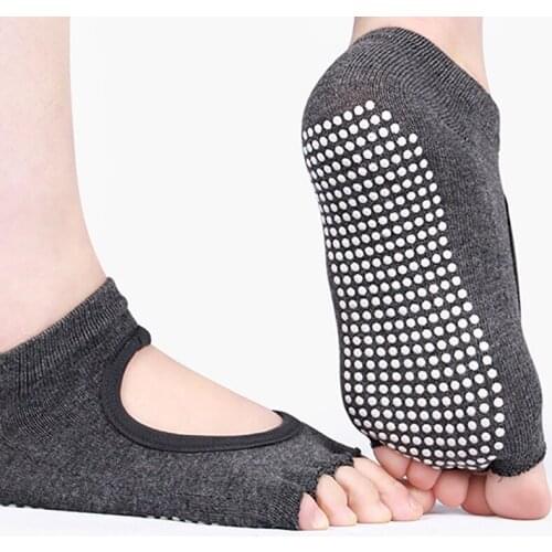 1 Pair Skid Sticky Grip Yoga Socks for Women Anti Slip Lady Fitness Gym Sports Pilates Professional Dance Sock