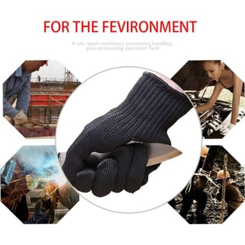 1 Pair Anti-Cut Gloves Cut Proof Stab Resistant Stainless Steel Level 5 Protect