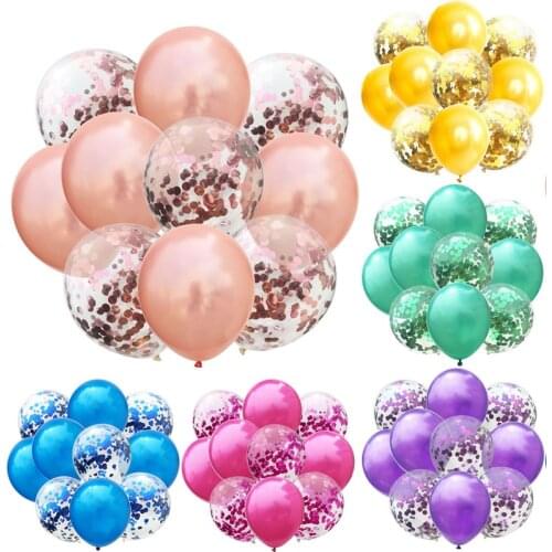 10pcs/lot 12inch Latex Balloons And Colored Confetti Birthday Party Decoration Mix Wedding Anniversary Kids Gift Helium globos