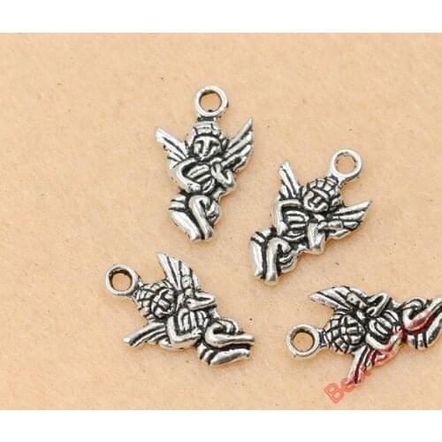 20p Antique Silver Plated Fairy Charm Pendants Jewelry Making Handmade Jewelry Diy Accessories 17x11mm