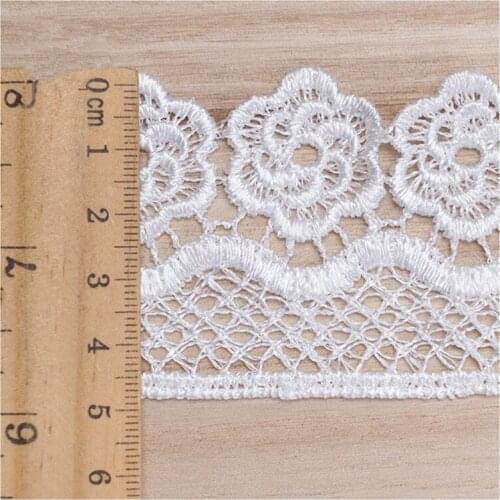 4.8CM Light ivory embroidery lace border and trim for bridal dress sewing material