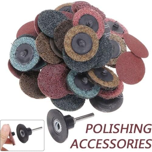 52Pcs 2 Inch Sanding Disc For Roloc Quick Change Roll Lock Surface Abrasive Tool For Polishing Metal Rust Removal Grinding Wheel