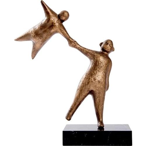 Abstract Figure Decoration Metal Model Room Black and Golden Art Crafts