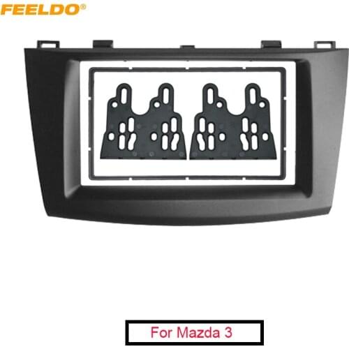 FEELDO Car Audio Radio Fascia Plate Panel Frame for Mazda 3 2010-2013 2DIN Installation Dash Mount Trim Kit #MX5004